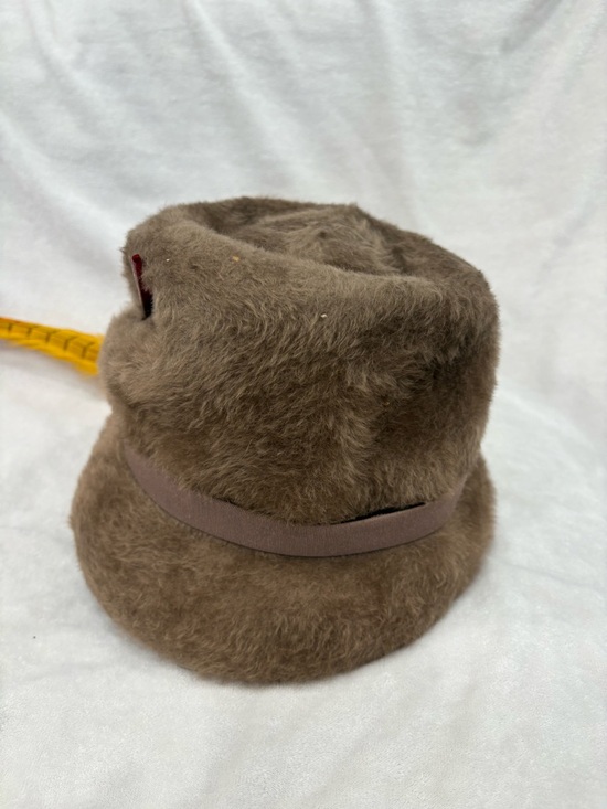 Accessories - Rare Vintage imported fur Bucket Hat With Feather Inside Felt Size Medium
